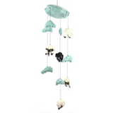 Felt Mobile with blue clouds and sheep