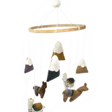felt mobile with llamas & mountains