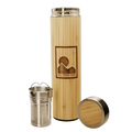 REUSABLE BAMBOO WATER BOTTLE  WITH TEA STRAINER AND BAMBOO LID MADE BY SOL TERRA SHOP