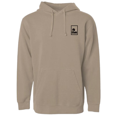 organic cotton hoodie in sandstone color