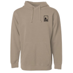 organic cotton hoodie in sandstone color