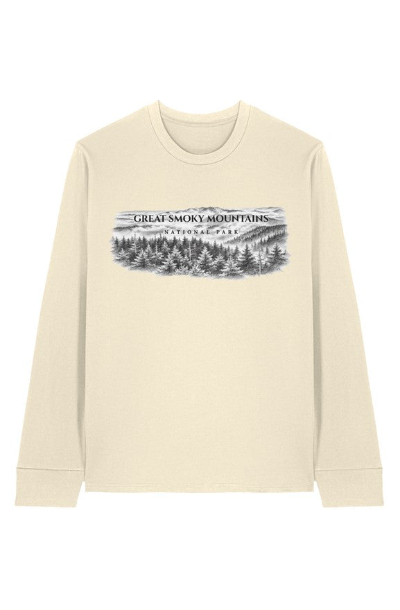 organic cotton sweater with smoky mountain national park image
