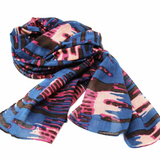 Blue white and pink scarf