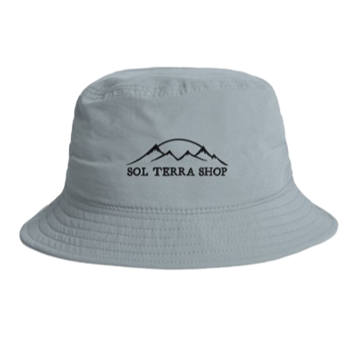 recycled nylon bucket hat in powder color
