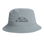 recycled nylon bucket hat in powder color