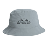 recycled nylon bucket hat in powder color