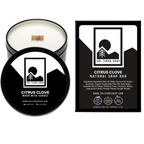 natural soap and sustainable soy candle citrus clove scented