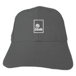 hemp hat with embroidered logo in charcoal