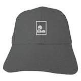 hemp hat with embroidered logo in charcoal