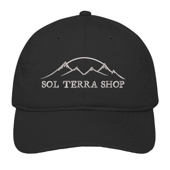 organic cotton baseball cap in a black color