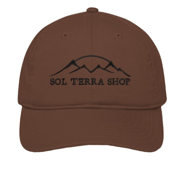 organic cotton baseball cap in earth/brownish color