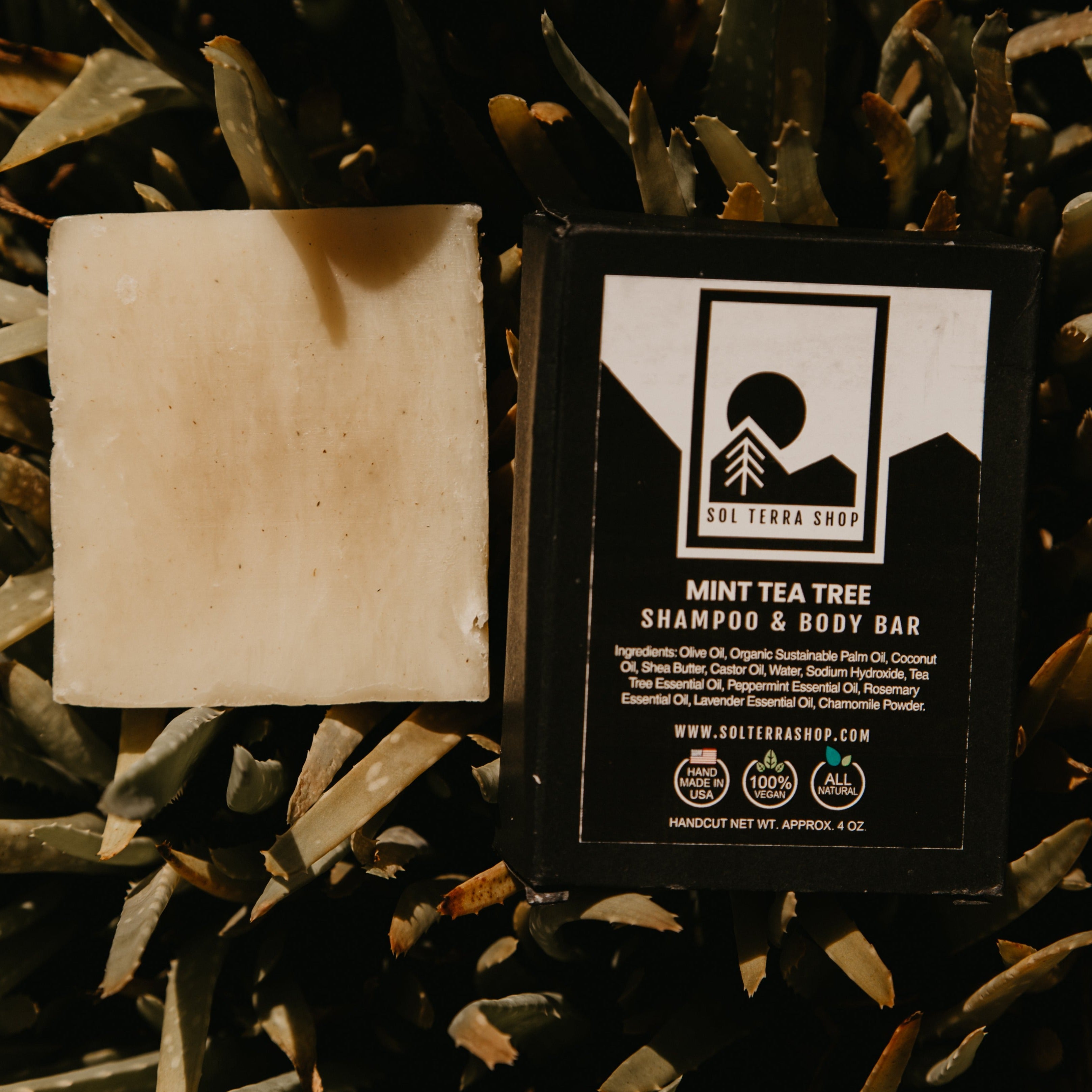 mint tea tree natural shampoo bar
