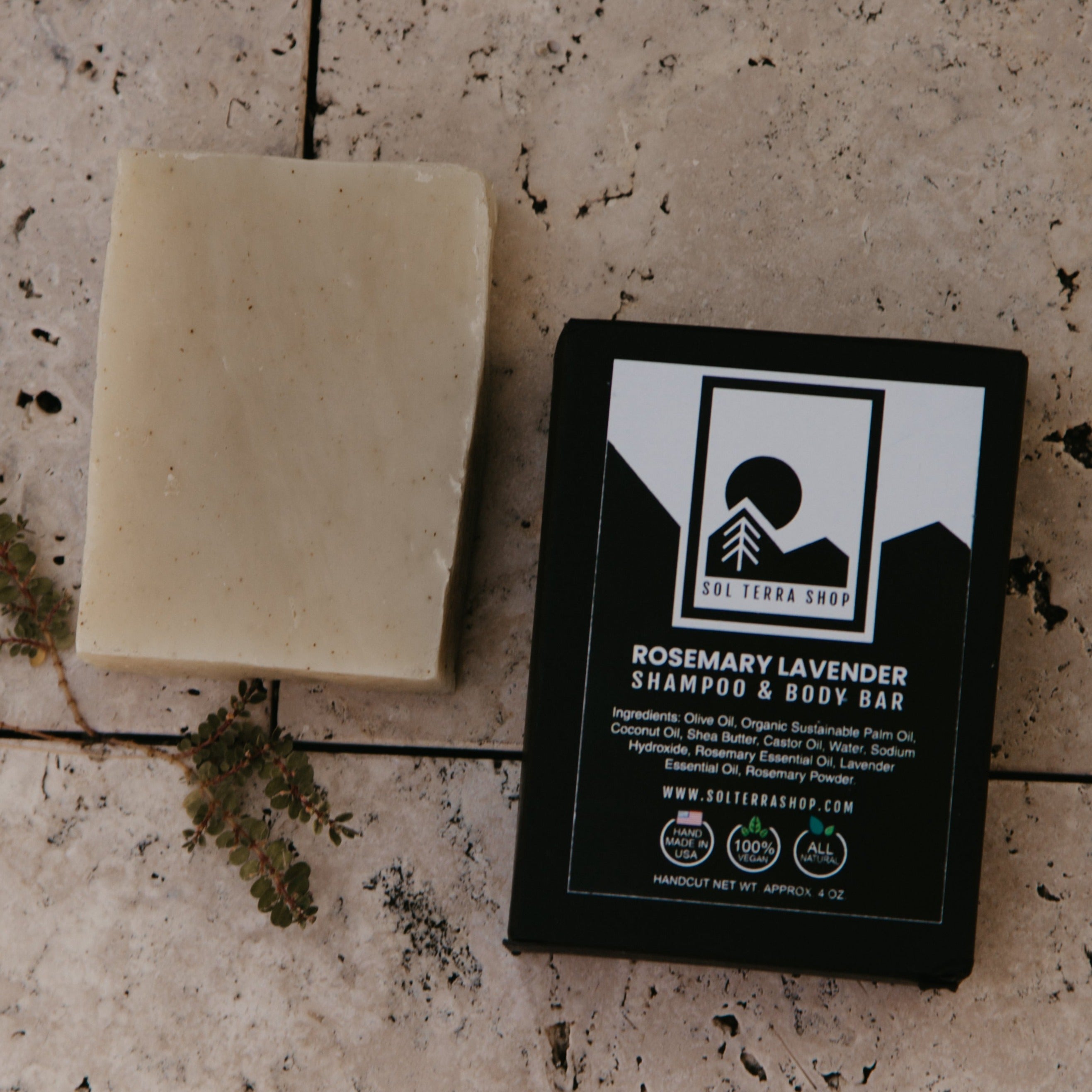 rosemary lavender natural shampoo bar