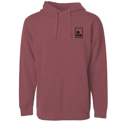 organic cotton hoodie in garnet color