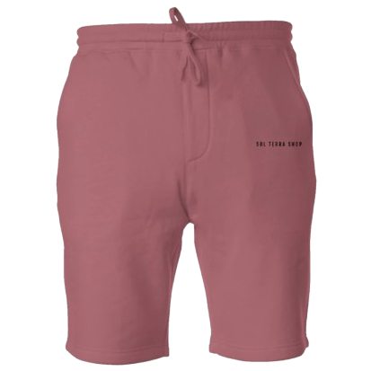 organic cotton jogger shorts in garnet color
