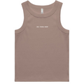 hazy pink colored organic cotton ribbed tank top
