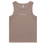 hazy pink colored organic cotton ribbed tank top