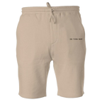 organic cotton jogger shorts in sandstone color