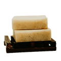 natural soap bar and wooden soap dish combo