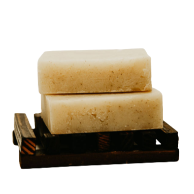 natural soap bar and wooden soap dish combo