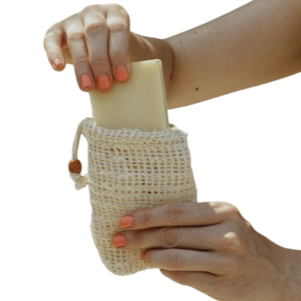 woman putting soap in a soap saver