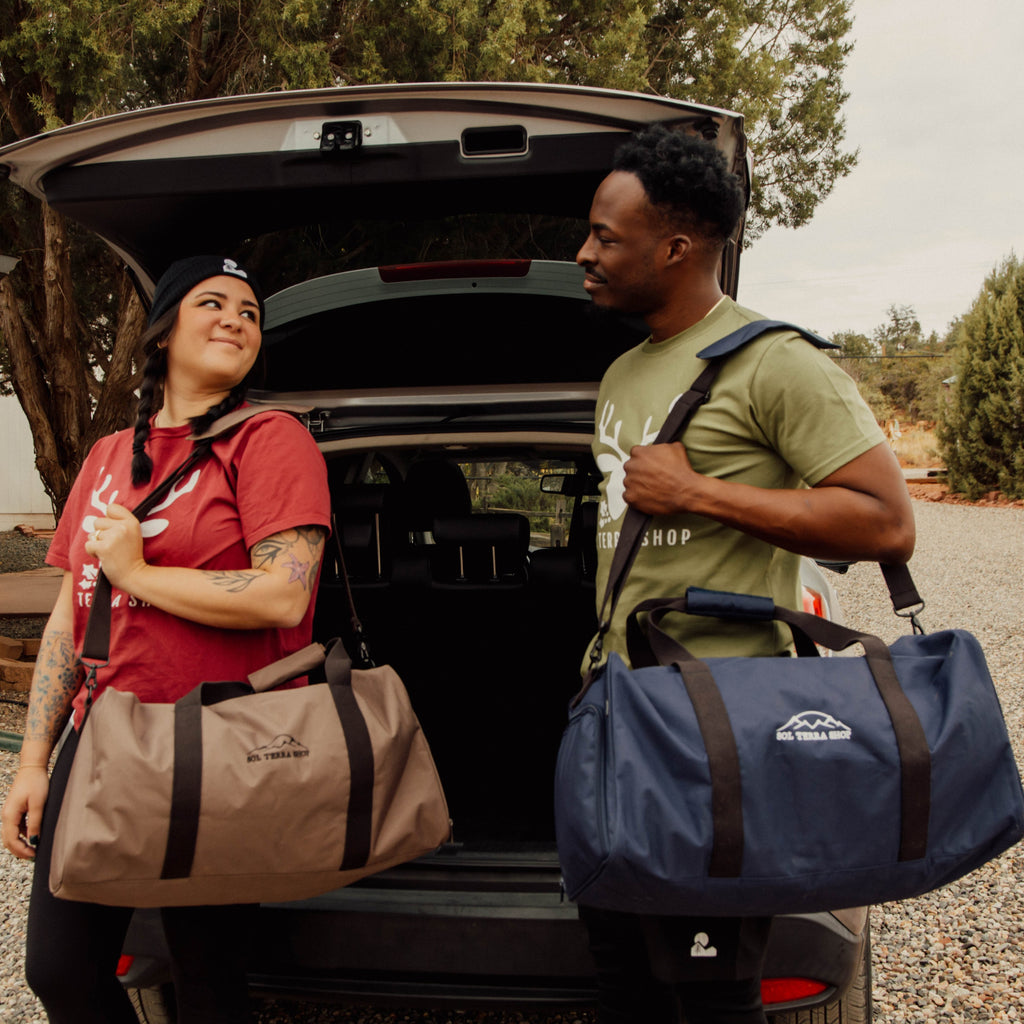 recycled polyester duffle bag