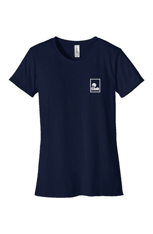 Classic fitted organic t-shirt in blue with small logo