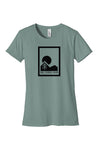 Classic fitted organic t-shirt in blue sage with large logo