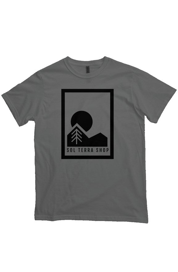organic cotton t-shirt in charcoal, large logo