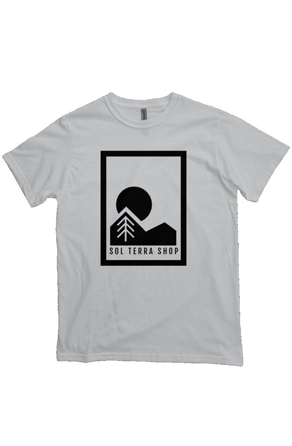 organic cotton t-shirt in sky, large logo