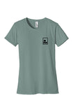 Classic fitted organic t-shirt in blue sage with small logo