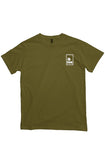 organic cotton t-shirt in olive, small logo