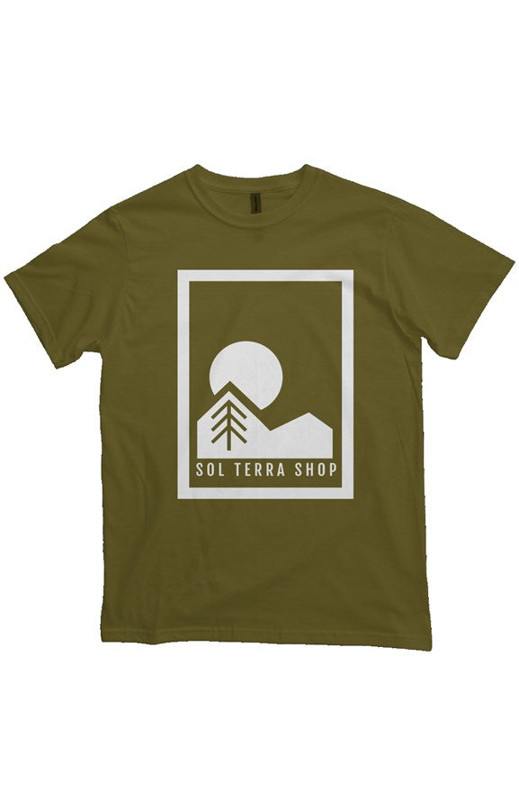 organic cotton t-shirt in olive, large logo