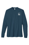 heavyweight organic cotton Long Sleeve shirt in pacific blue with white logo