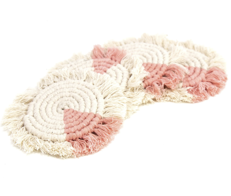 Macrame Fringed Coasters