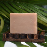 wooden soap dish with soap
