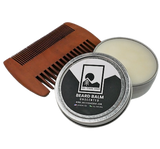 natural beard balm & wooden comb, grooming bundle