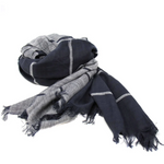 grey & navy hand-dyed scarf